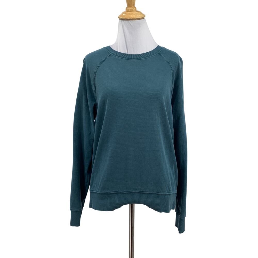 Athleta Sweatshirt Womens XS Extra Small Muted Teal Sundown Relaxed Fit Workout
